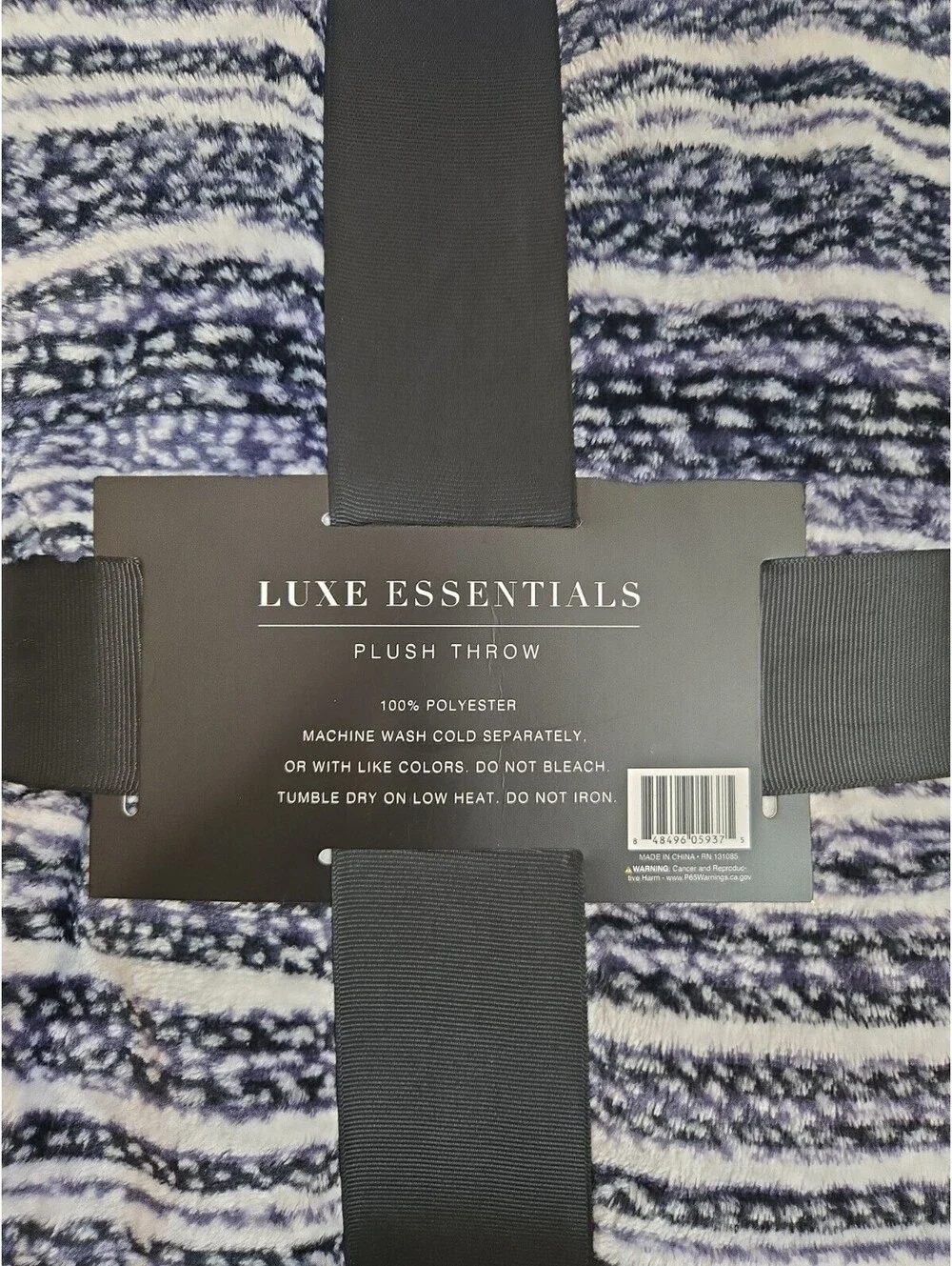 Luxe Essentials 50” x 60” Plush Throw Blanket Multicolored Stripe
